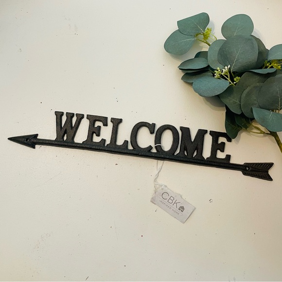 CBK Inspired Home Metal Welcome Arrow Decor Sign - Picture 1 of 5